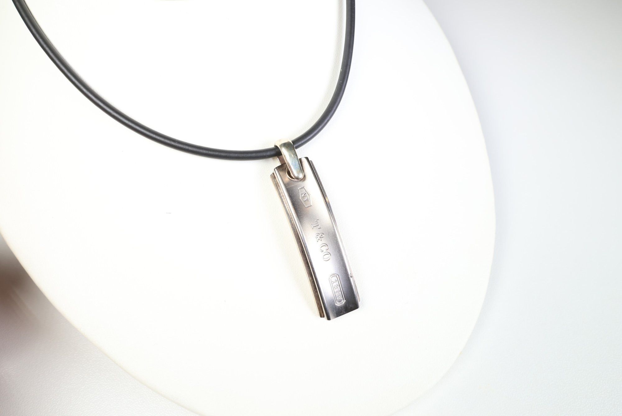Tiffany & Co. Tiffany & Co 1837 Sterling Silver Titanium Bar Necklace Size ONE SIZE - 2 Thumbnail