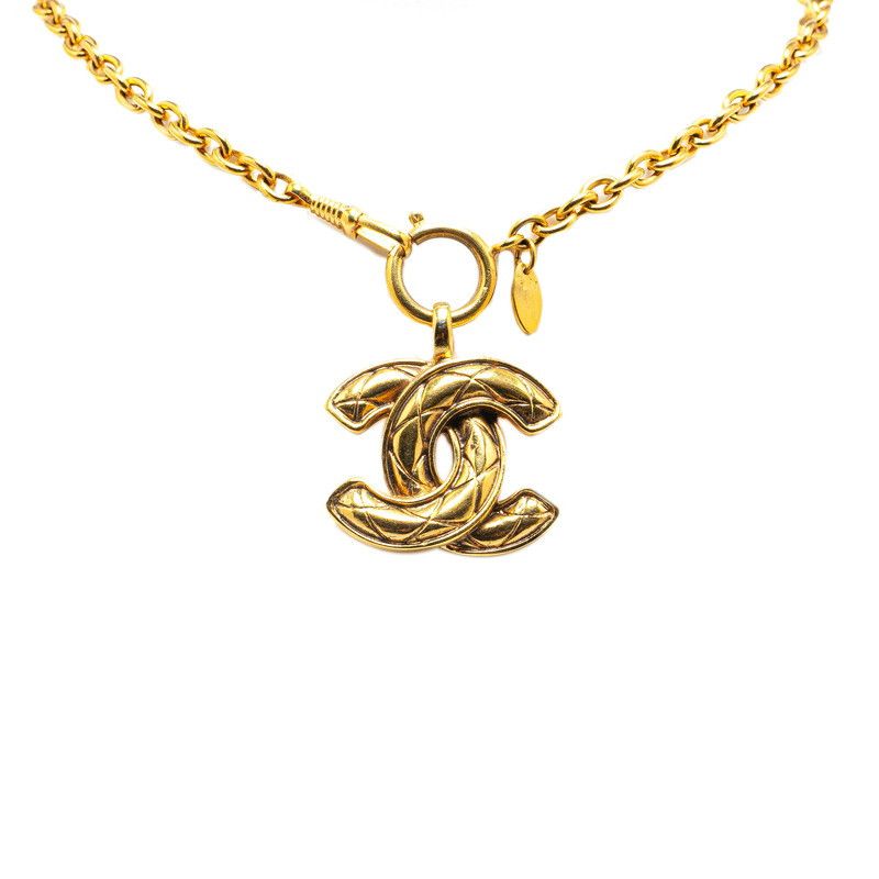 Chanel Chanel Coco Mark Matelasse Gold Plated Necklace Metal Necklace in Great Condition