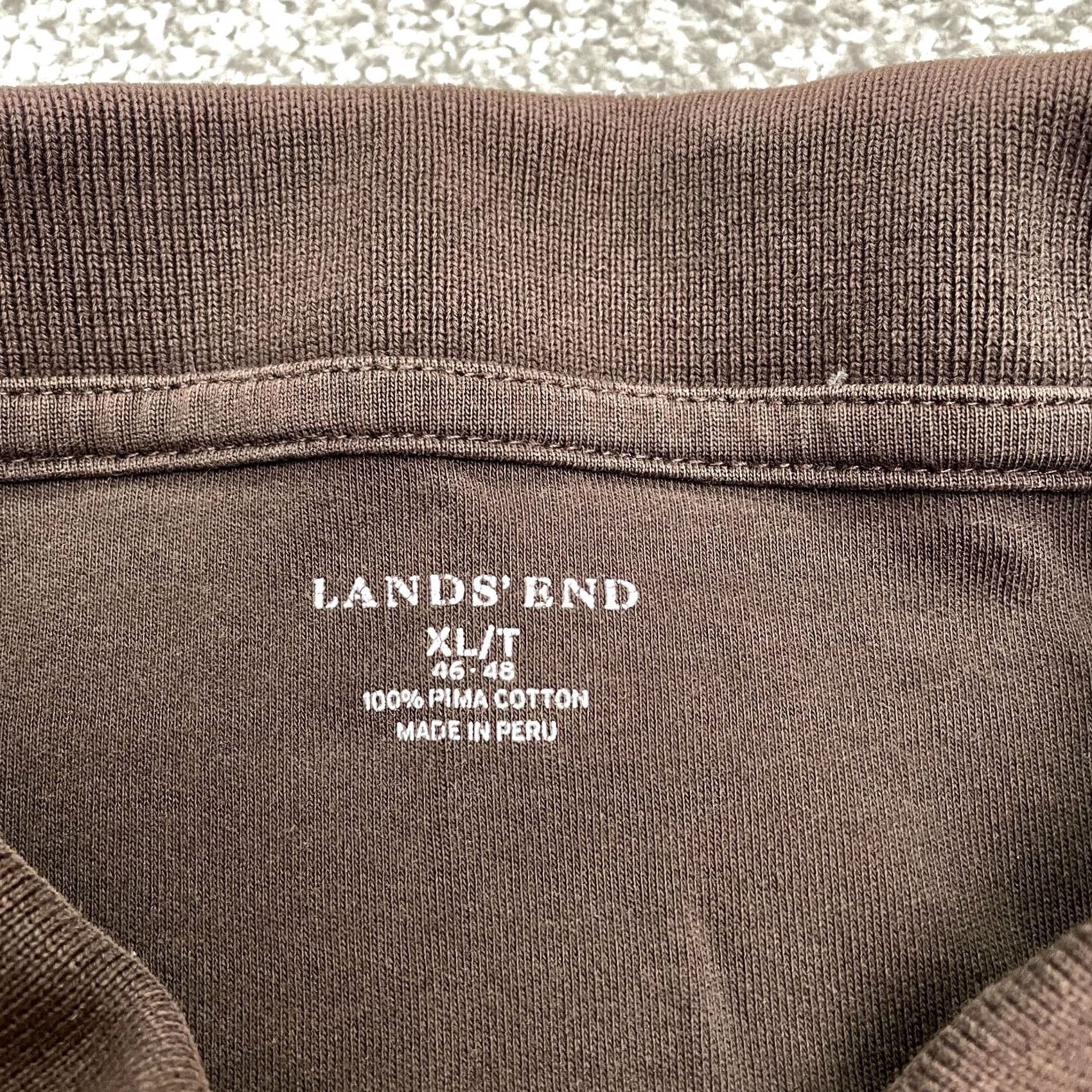 Lands' End Lands' End Polo Shirt Mens XLT Brown Long Sleeve 100% Cotton Casual Outdoor Top Shirt Regular Big & Tall Mens Size US XL / EU 56 / 4 - 4 Thumbnail