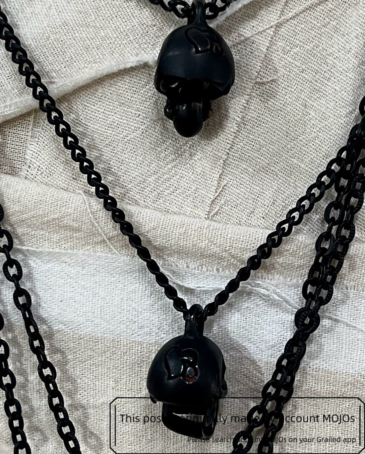 Number (N)ine Number Nine 06ss Heart & Skull Black Necklace mojos110 Size ONE SIZE - 7 Thumbnail