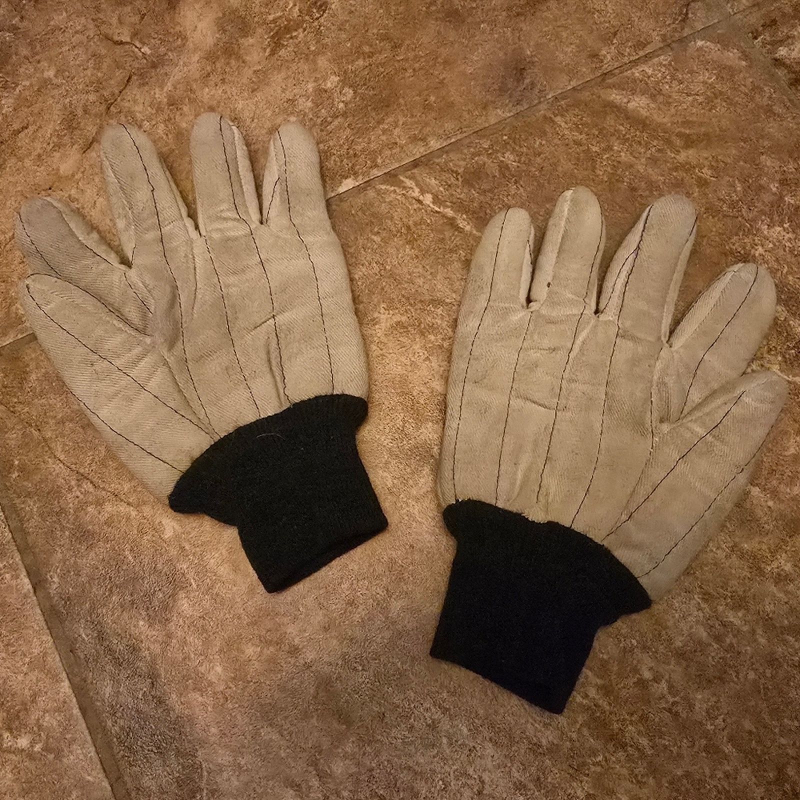 Other White Navy Stitched Work XL Glove Size ONE SIZE - 2 Thumbnail