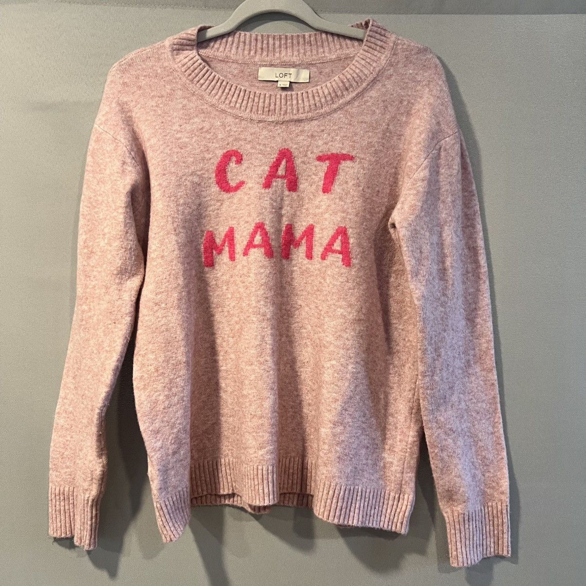 Loft Loft Pink “Cat Mama” Sweater Size M / US 6-8 / IT 42-44 - 3 Thumbnail