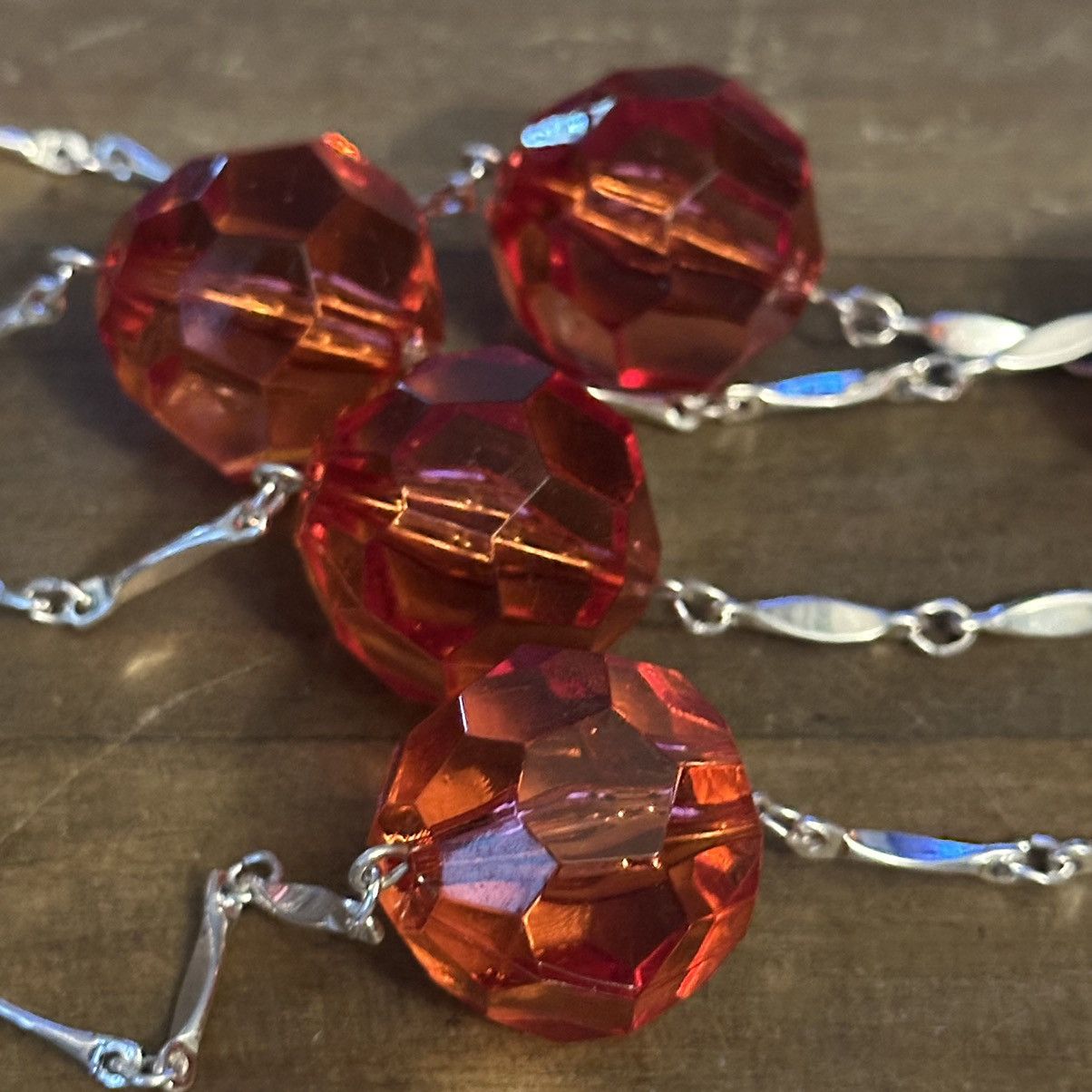 Other Chunky orange bead station necklace Size ONE SIZE - 3 Thumbnail