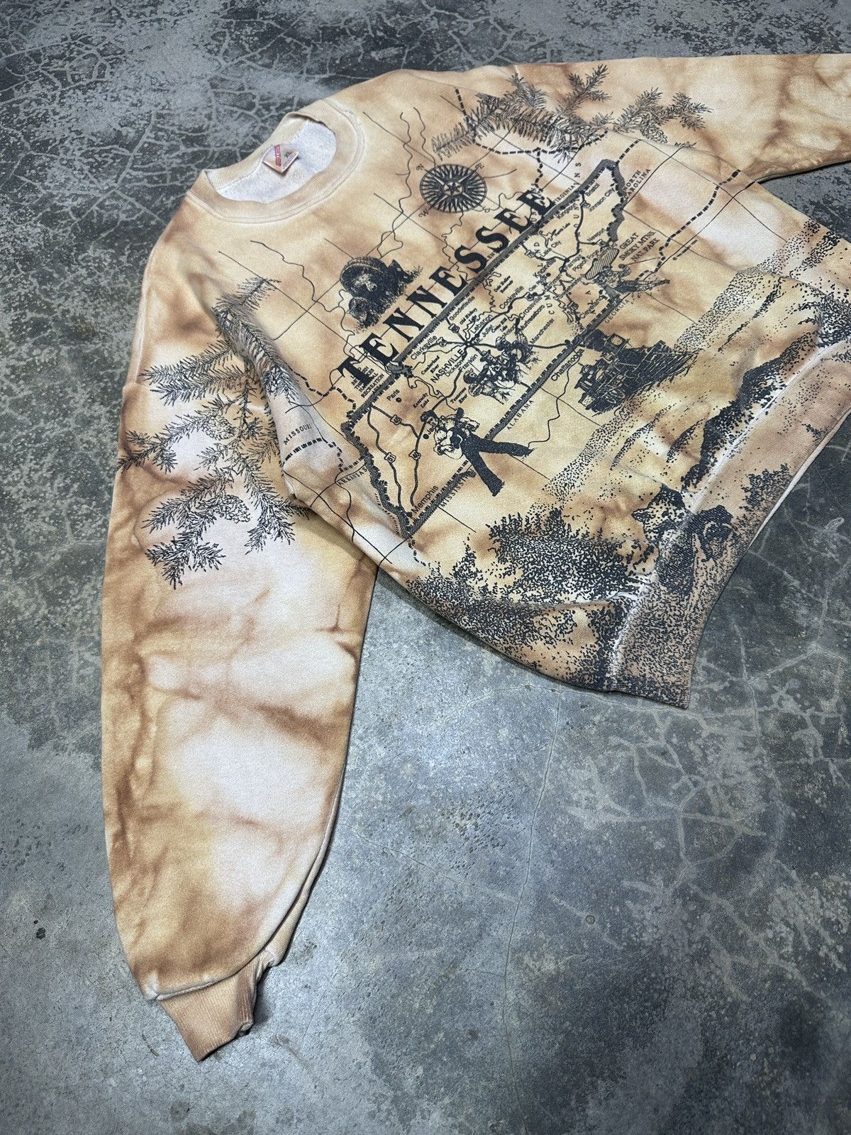 Vintage Vintage 1992 Sneaky Tees Tennessee Maps OVP sweatshirt Size US XL / EU 56 / 4 - 4 Thumbnail
