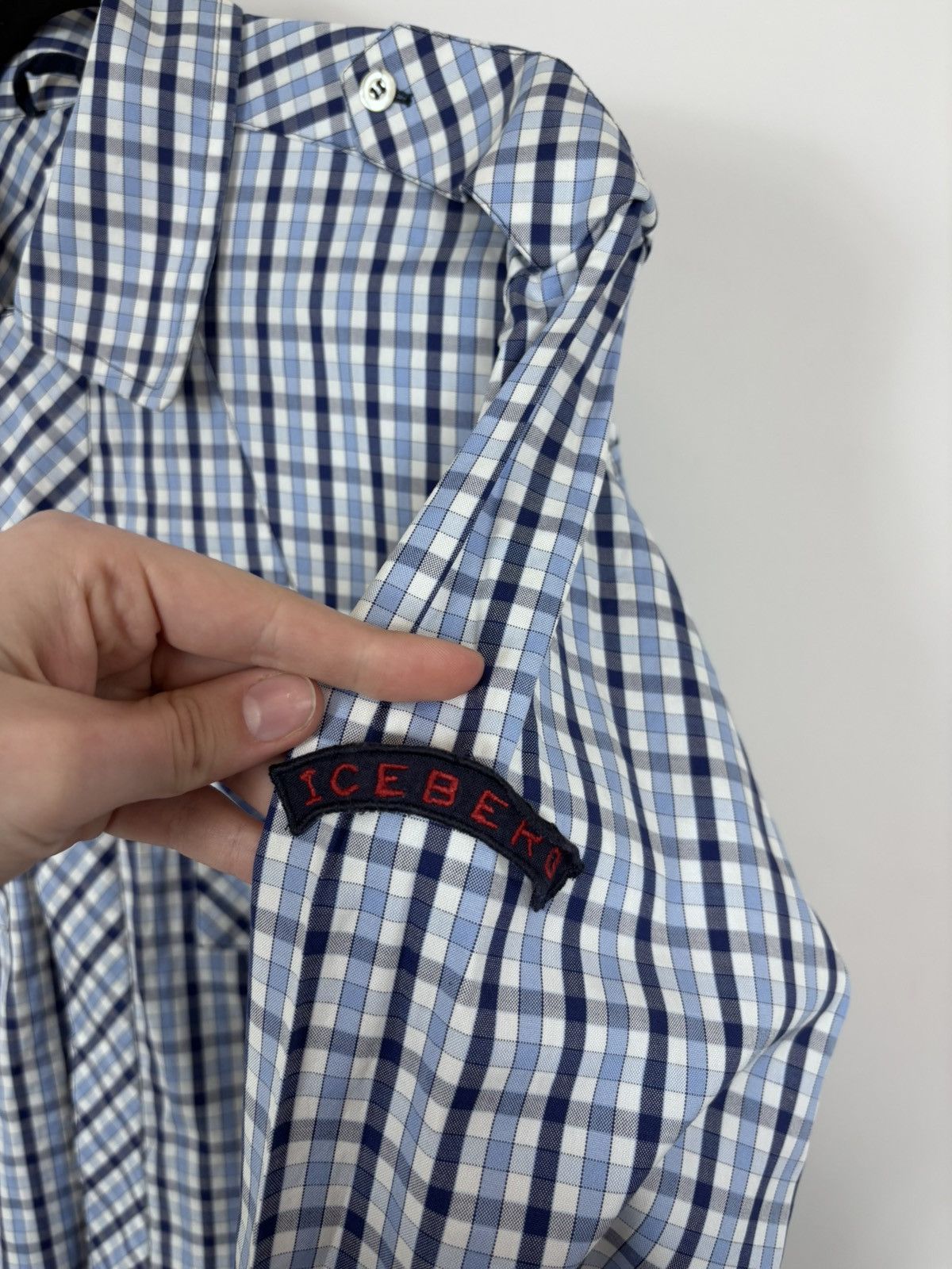 Iceberg Iceberg Vintage Men’s Gingham Check Long Sleeve Shirt Size US L / EU 52-54 / 3 - 15 Thumbnail