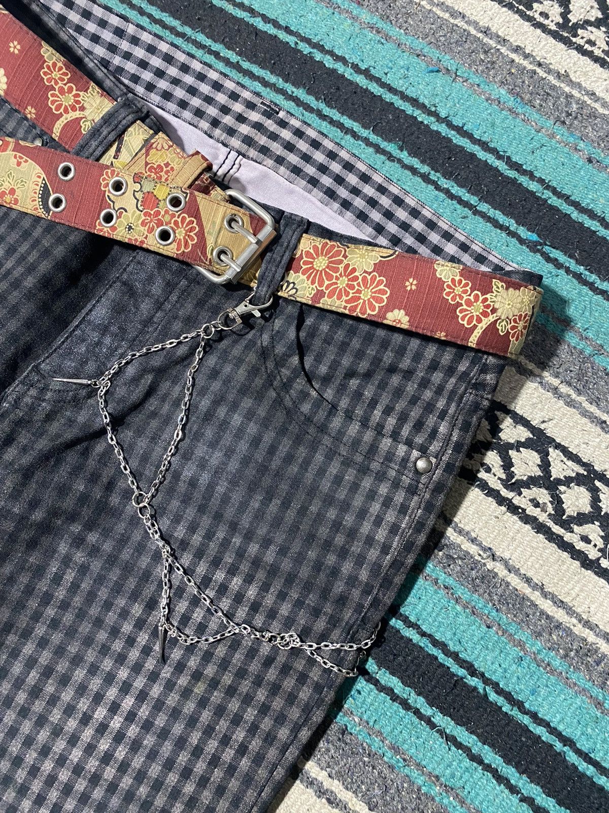 Tornado Mart 2000s Tornado Mart - Checkered jeans Pants Size US 32 / EU 48 - 4 Thumbnail