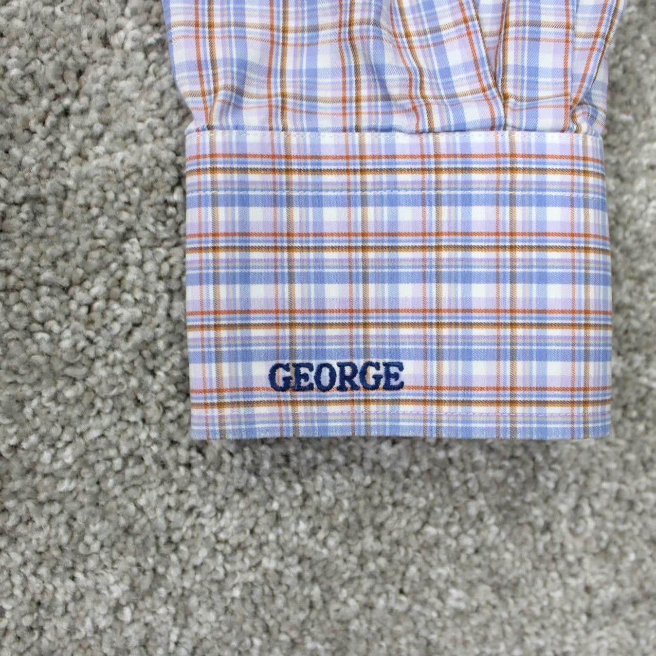 Peter Millar Peter Millar Mens Large Blue/Orange Checkered 100% Cotton Long Sleeve Button-Down Shirt Size US L / EU 52-54 / 3 - 6 Thumbnail