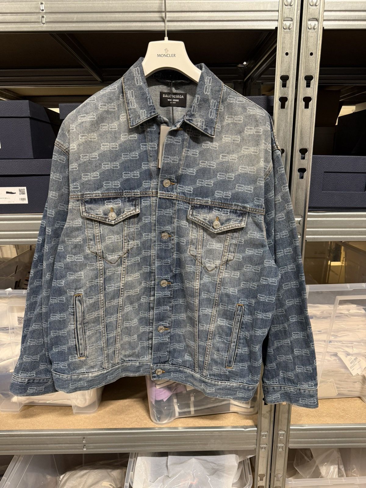 Balenciaga Balenciaga Oversized BB Monogram Denim Jacket NEW 2000$ Size US M / EU 48-50 / 2 - 1 Thumbnail