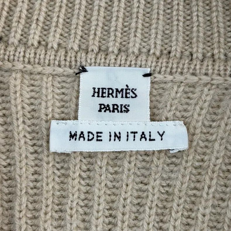 Hermes Hermes Khaki Vertical Stripe Cashmere Sweater Size XS / US 0-2 / IT 36-38 - 5 Thumbnail