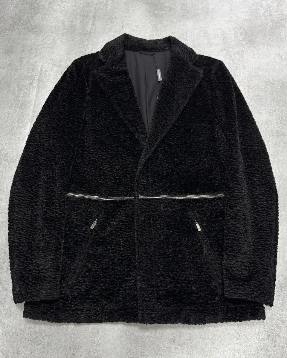 Emporio Armani AW2010 Emporio Armani Faux Fur Horizontal Zip Black Jacket Size US M / EU 48-50 / 2 - 1 Thumbnail