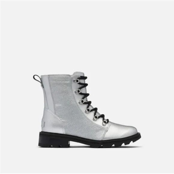 image of Sorel Lennox Lace Pure Silver Boots - NWT - Size 11, Women's