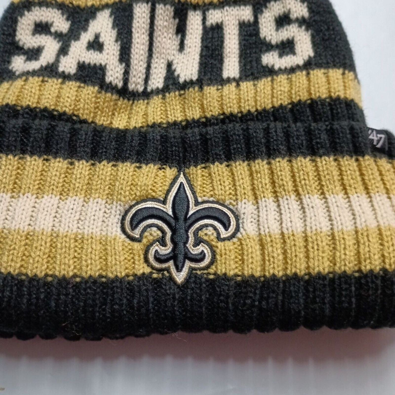 47 Brand New Orleans Saints ‘47 Cuffed Knit Beanie Hat Toboggan Pom Size ONE SIZE - 2 Thumbnail