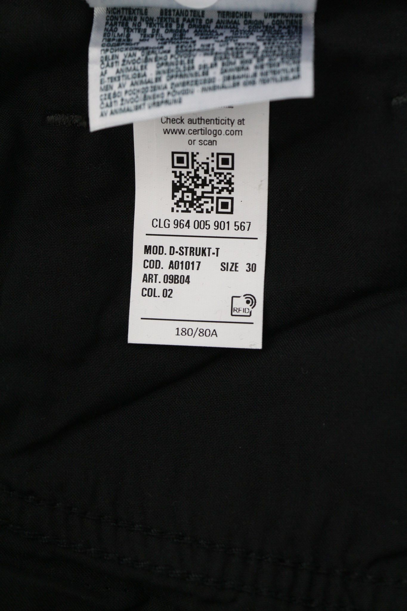 Diesel D-STRUKT JOGG 09B04 W30 Slim Stretch Black 40443 Size US 30 / EU 46 - 12 Thumbnail