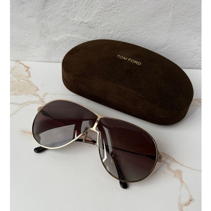 Tom Ford NEW Tom Ford FT1174 Gaia Mask Sunglasses in Rose Gold Size ONE SIZE - 1 Thumbnail