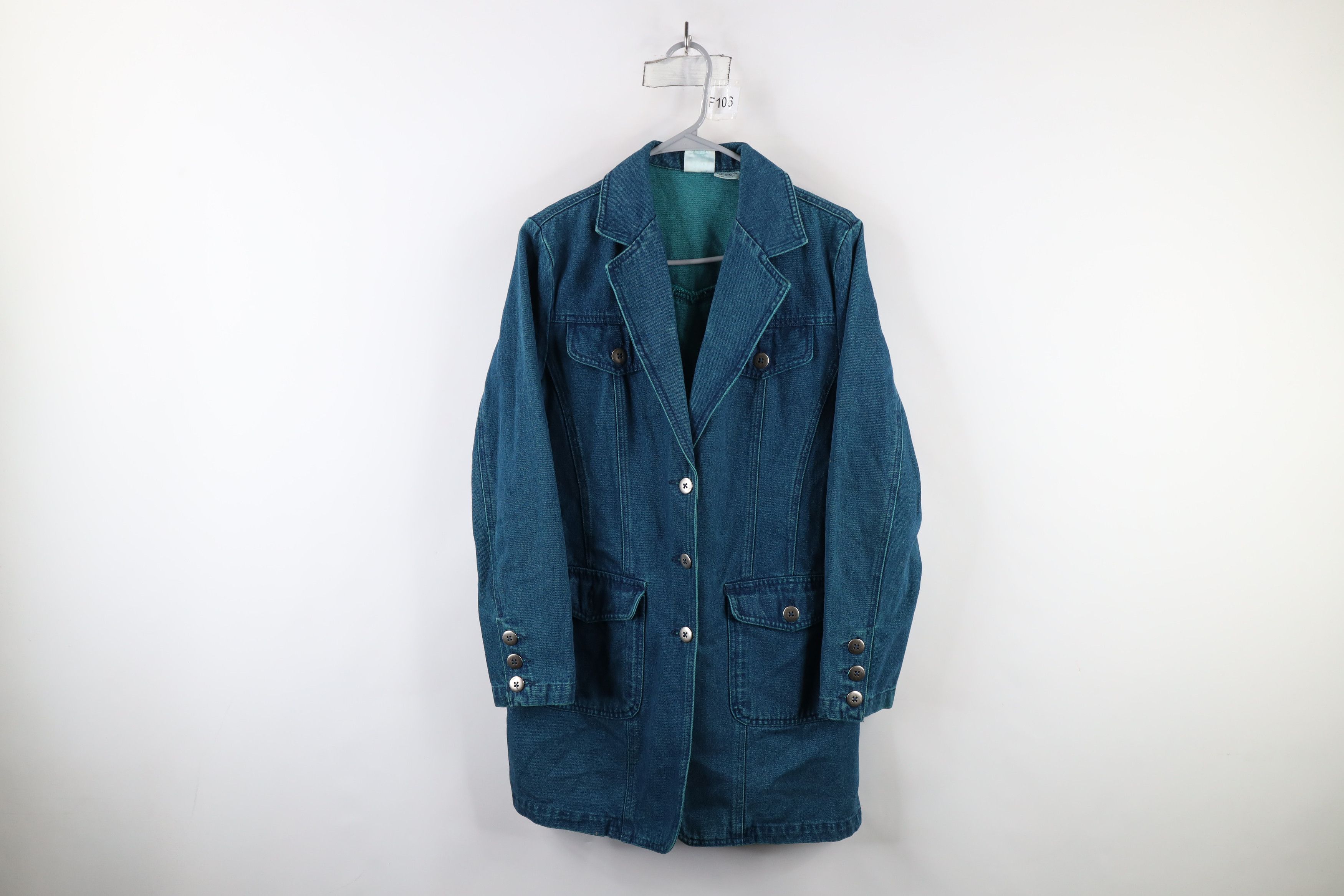 Vintage Vintage 90s Streetwear Stonewash Denim Jean Blazer Jacket Size M / US 6-8 / IT 42-44 - 1 Thumbnail