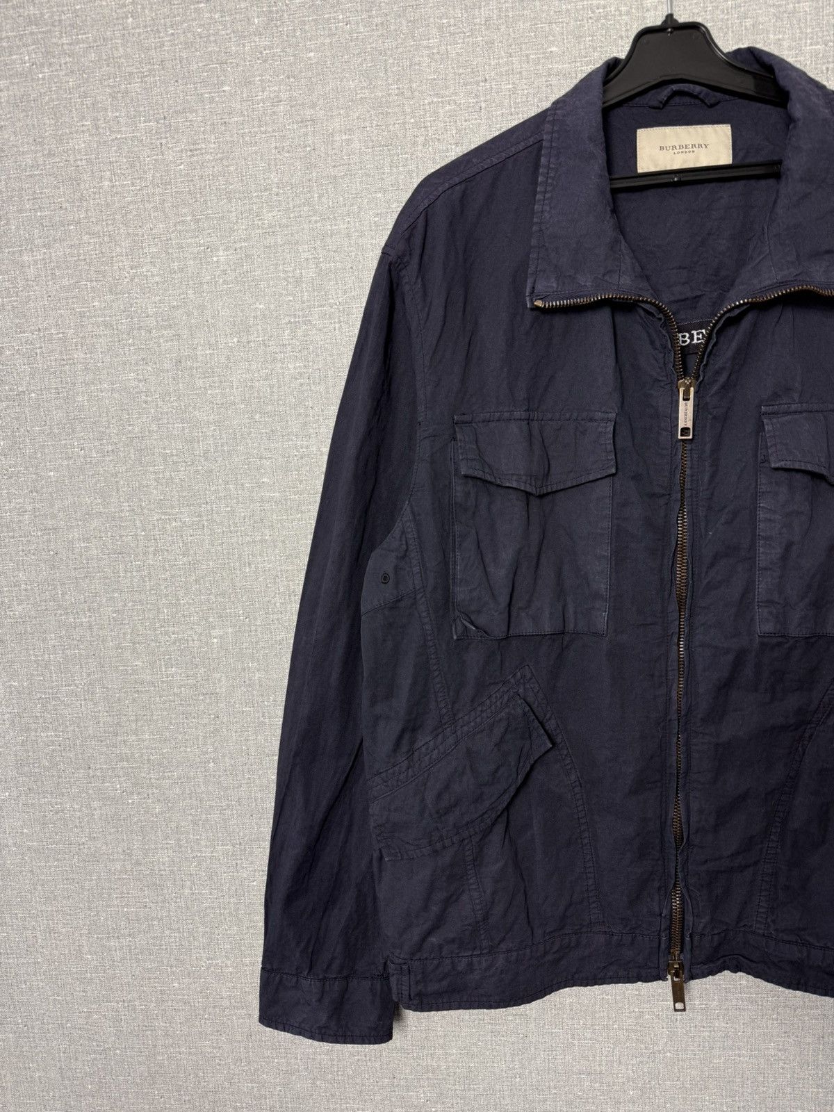 Burberry Burberry London Navy Cotton & Metal Utility Jacket Size L Size US L / EU 52-54 / 3 - 3 Thumbnail