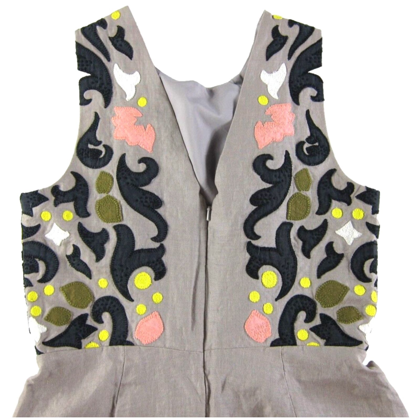 Banana Republic VINTAGE Banana Republic Heritage Collection Linen Paisley Patch Brown Pocket Sun Dress 8 Size M / US 6-8 / IT 42-44 - 5 Thumbnail