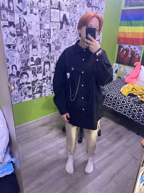 Japanese Brand Men Streetwear Long Sleeve Harajuku Chain Fashion Size US L / EU 52-54 / 3 - 4 Thumbnail