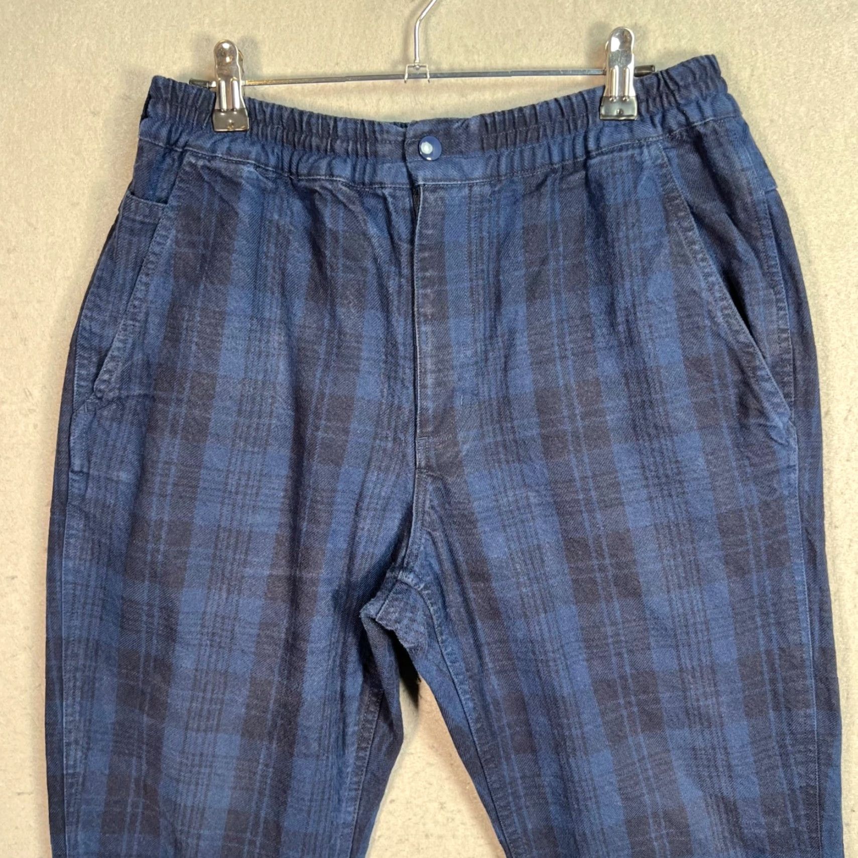Vintage KINLOKF Blue Plaid Chino Pants Mens Size 32 Tapered Leg Elastic Waist Size US 32 / EU 48 - 6 Thumbnail