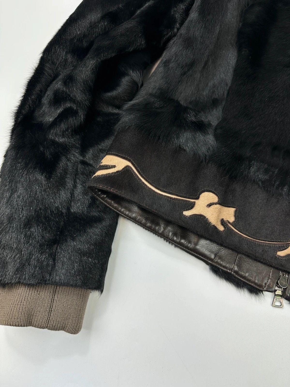 Prada Prada Sport FW01-05 Black Calf & Fox Fur Leather Jacket Size M / US 6-8 / IT 42-44 - 9 Thumbnail