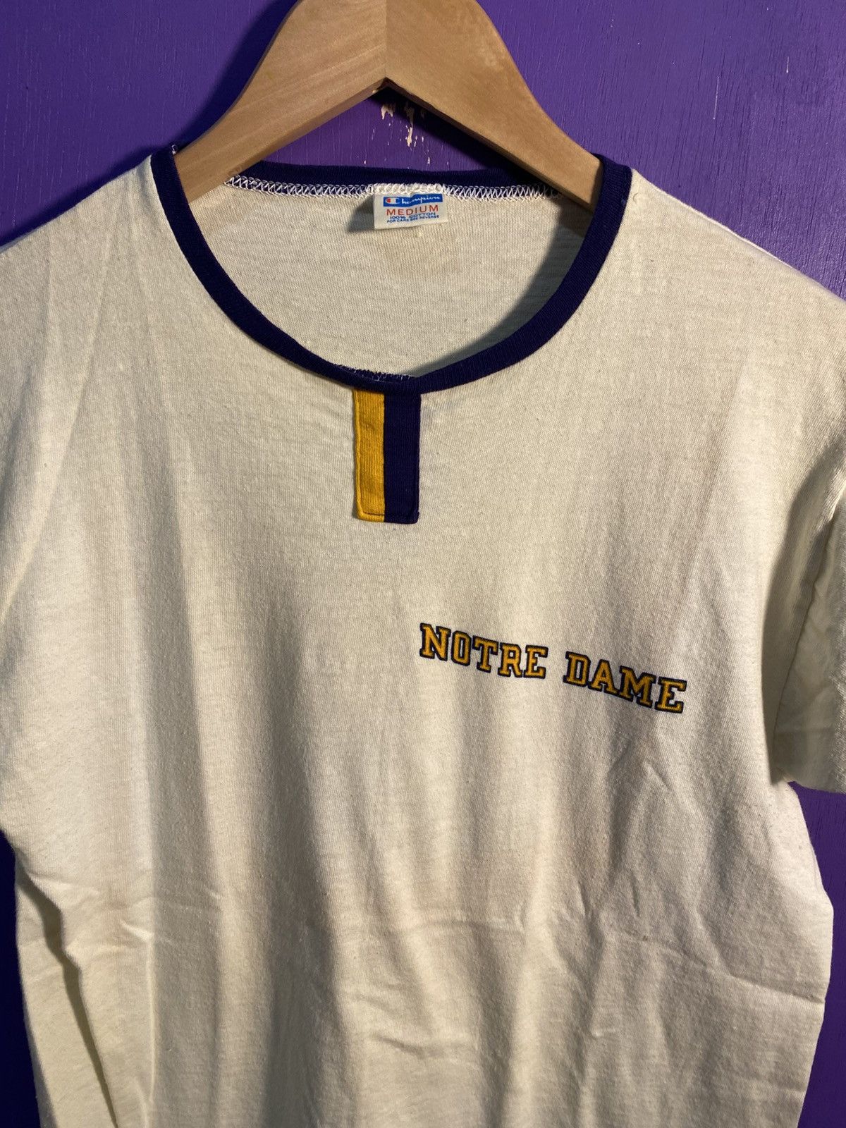 Champion Vintage 70s Champion Notre dame ringer tee Size US M / EU 48-50 / 2 - 3 Thumbnail