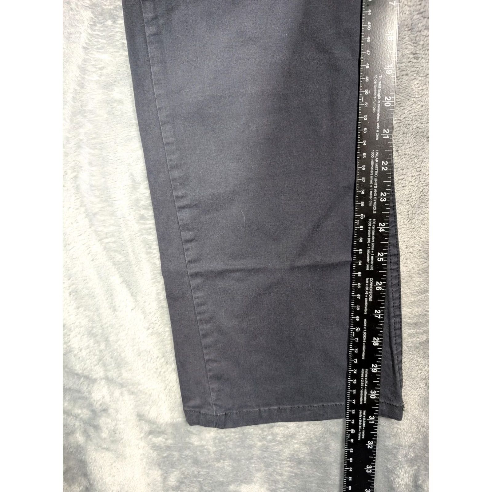 Vintage 7Diamonds Pants Mens 31x32 Gray Chino Straight Leg Casual Stretch Regular Front Zip Belt Loops Pockets Mens Size US 31 - 4 Thumbnail