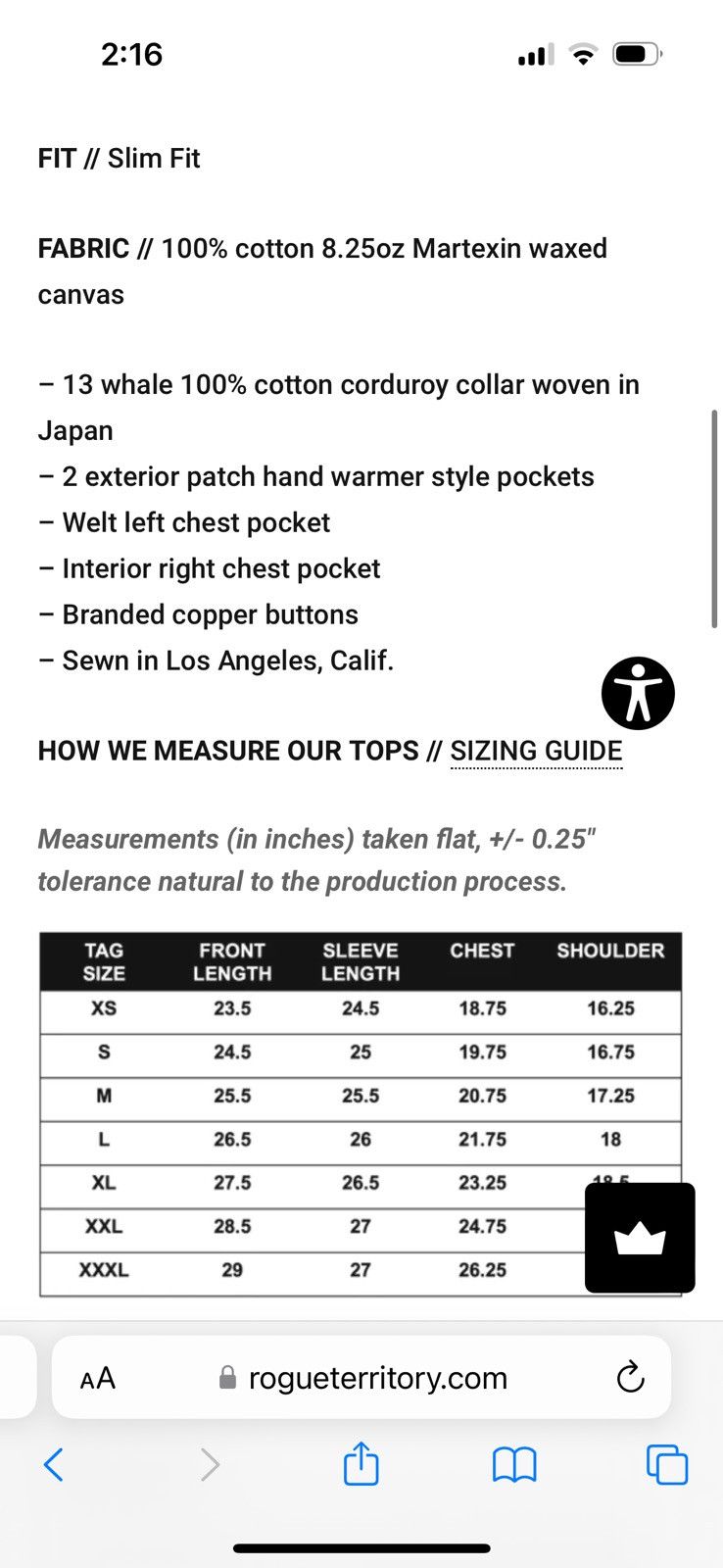 Rogue Territory Cord Collar Supply Jacket / Whiskey Ridgeline Size US S / EU 44-46 / 1 - 14 Thumbnail