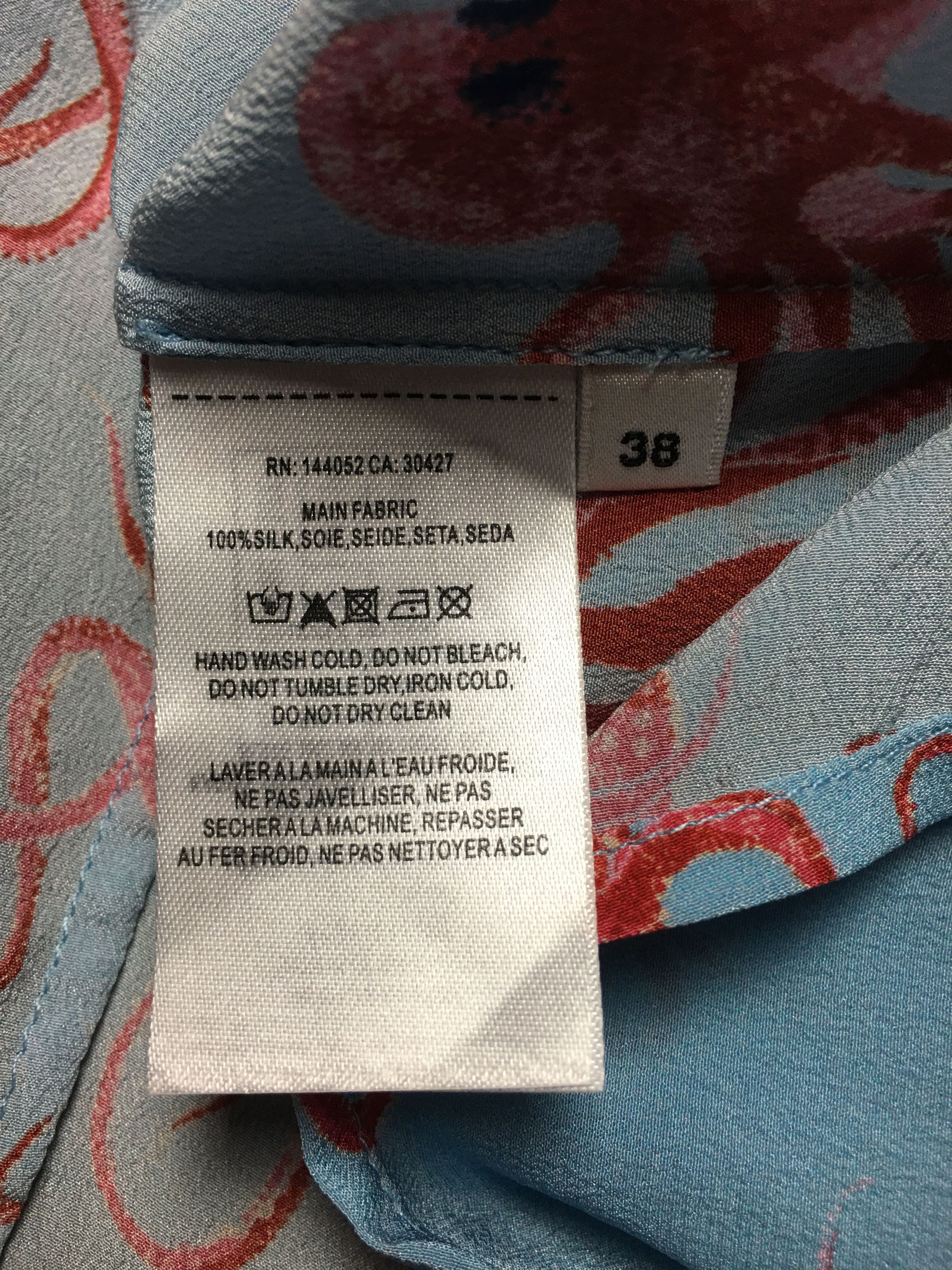 Essentiel Antwerp ESSENTIEL ANTWERP Silk Blouse Octopus Print Ruffle Detail Size M / US 6-8 / IT 42-44 - 10 Thumbnail