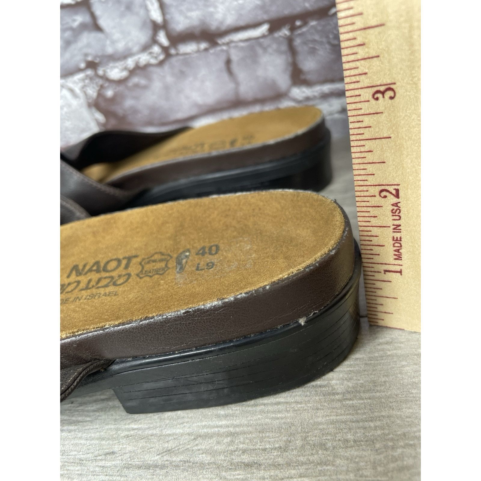 Other Naot Brown Leather Casual Low Heel Strap Slides Sandals Wome Size US 10 / IT 40 - 16 Thumbnail