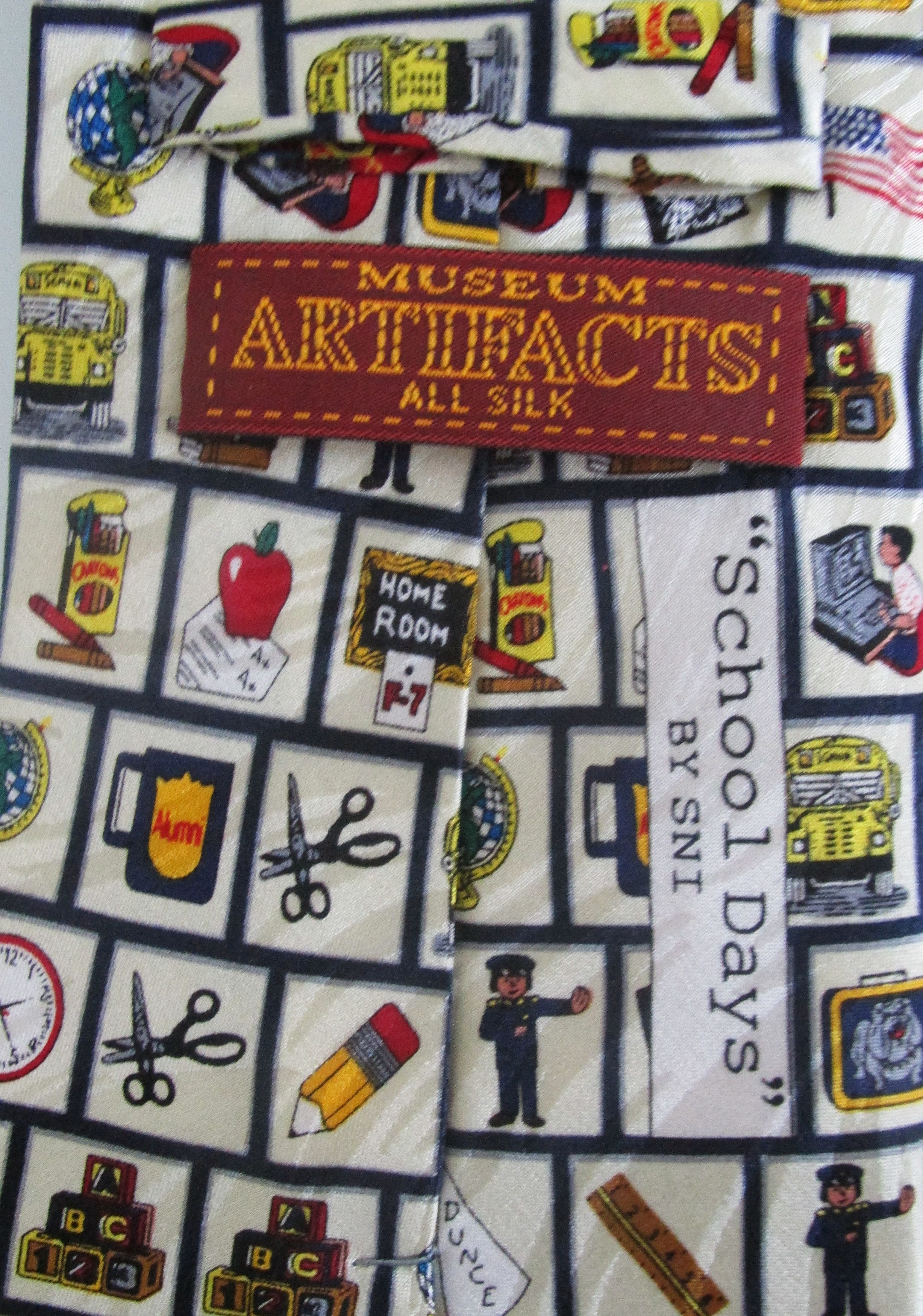 Other Museum Artifacts (NWT) "School Days" Men's Silk Tie Size ONE SIZE - 4 Thumbnail