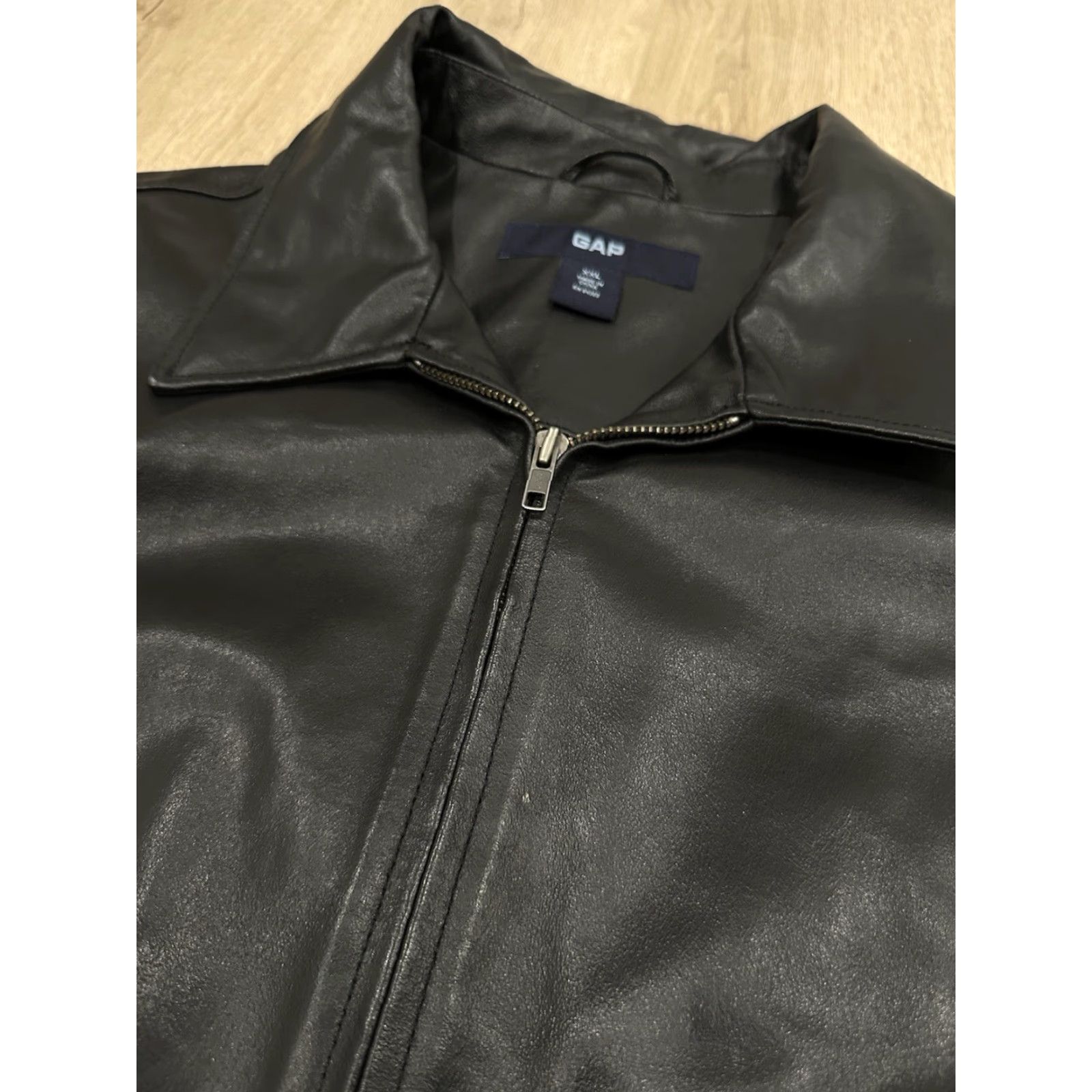 Gap VINTAGE GAP JACKET Men 2XL Leather Moto Full Zip Quilt Lined Bomber 90s Y2K Black Zip Size US XXL / EU 58 / 5 - 5 Thumbnail