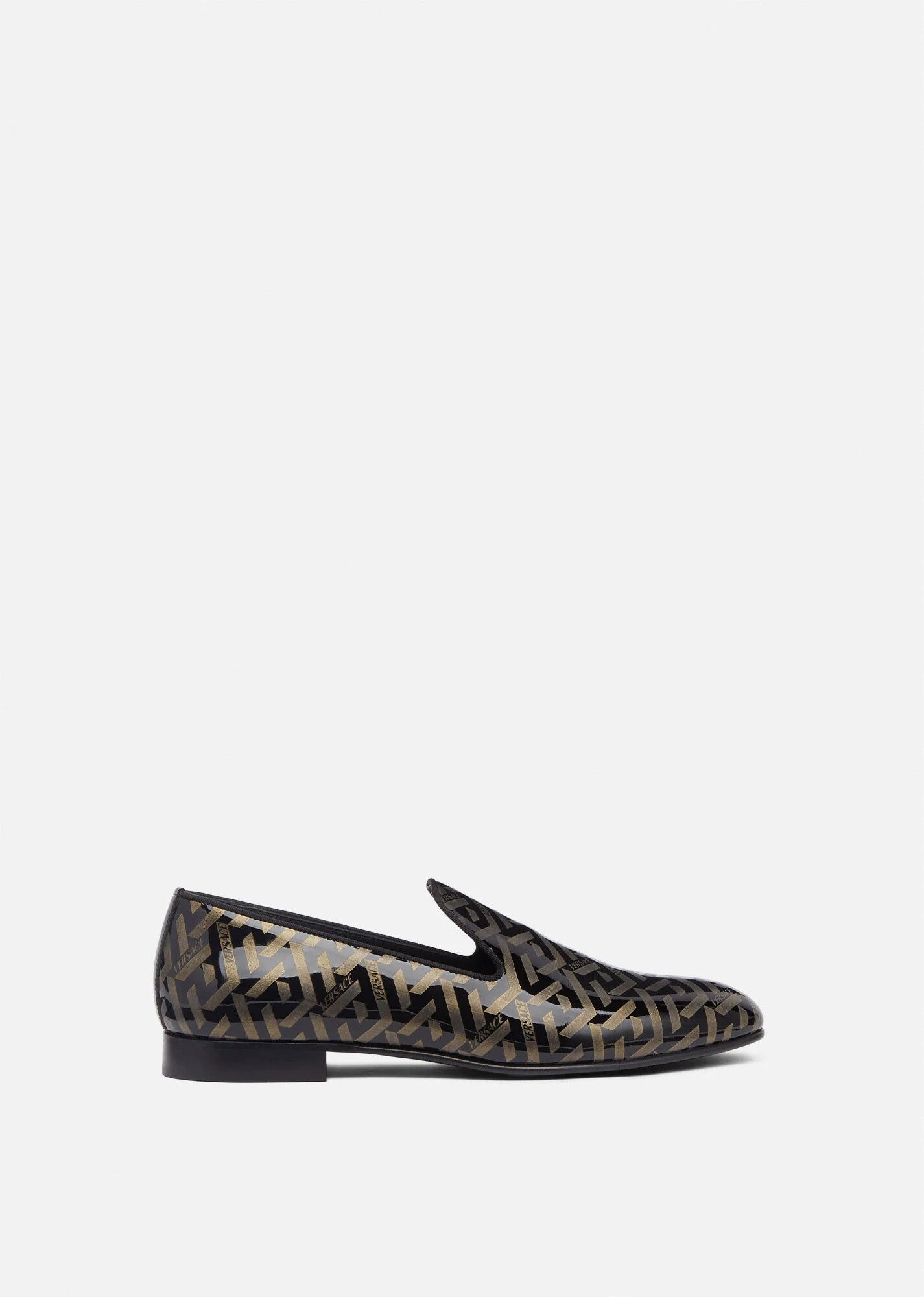 Versace o1y0425 Logo Loafers in Black/Gold Size US 6 / EU 39 - 1 Thumbnail