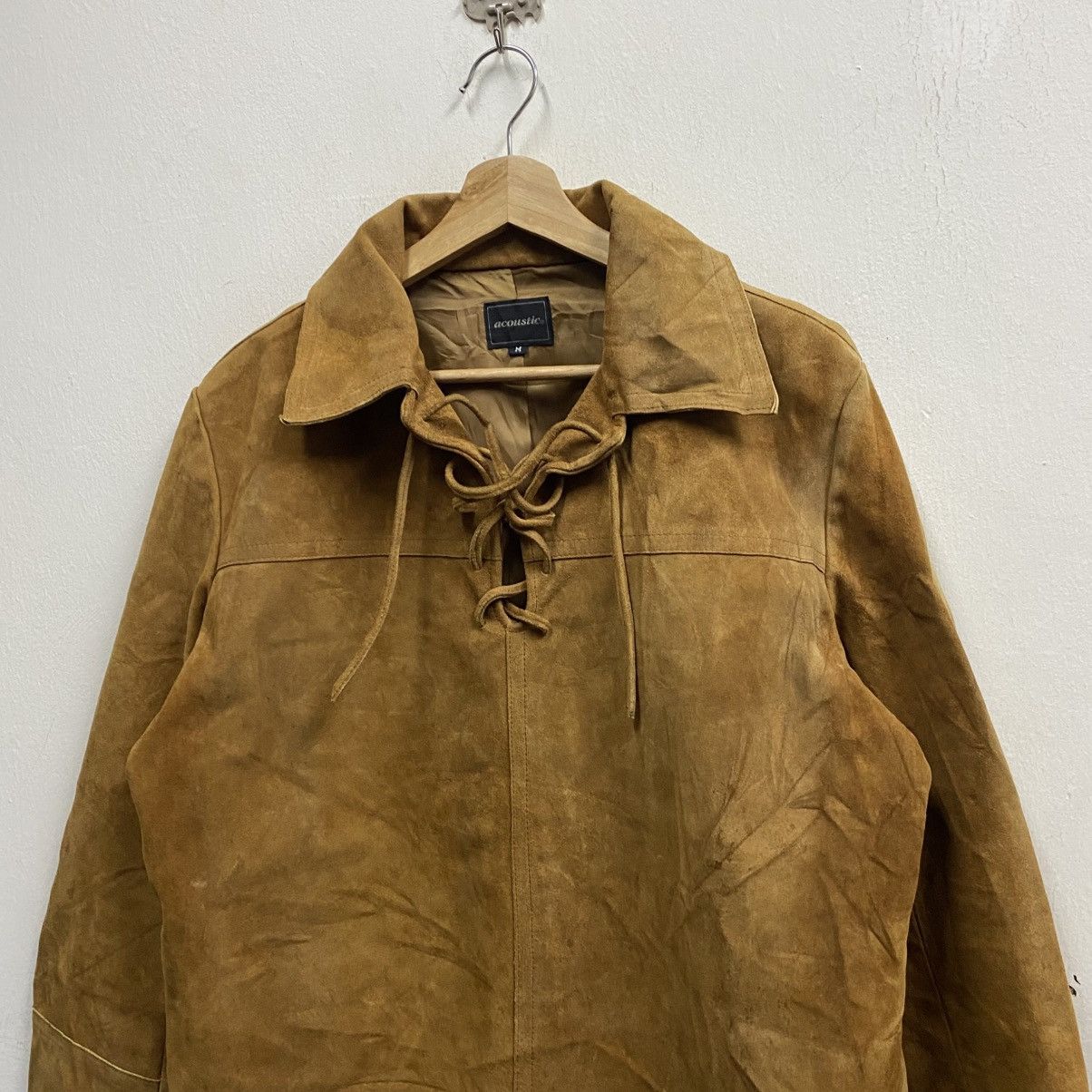 Japanese Brand Vintage Acoustic Japan Pull Over Single Layer Suede Leather Size US L / EU 52-54 / 3 - 3 Thumbnail