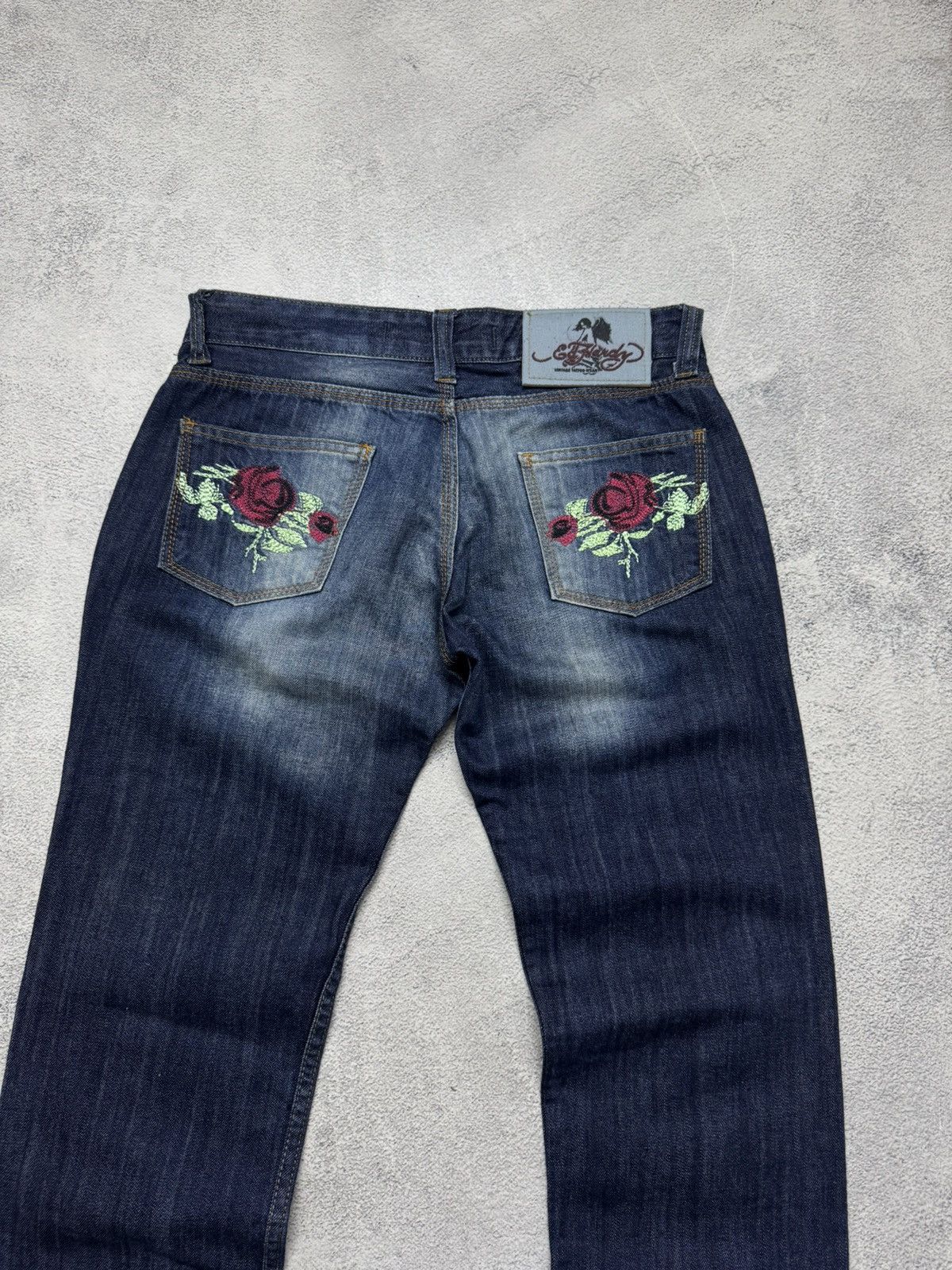 Ed Hardy Vintage Y2k Ed Hardy Eagle Roses 🌹 Big Logo Jeans Denim 00’s Size 30" / US 8 / IT 44 - 4 Thumbnail