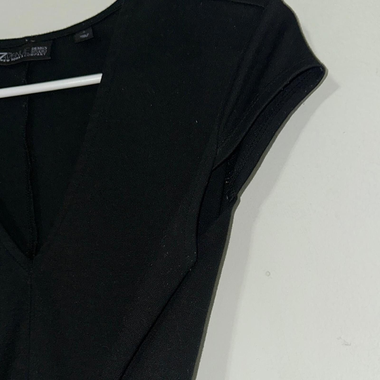 Designer New York & Company Black Blouse Chic Top Size S / US 4 / IT 40 - 3 Thumbnail