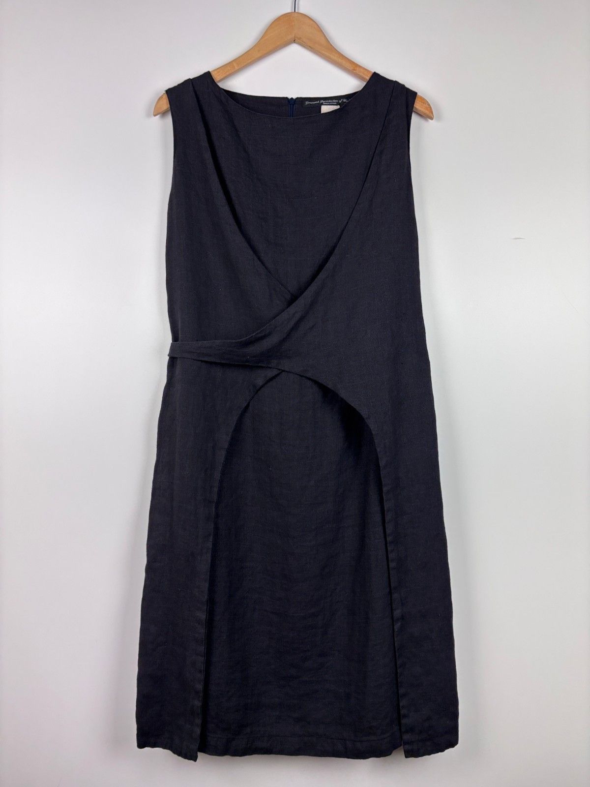 Garment Reproduction of Workers Garment Reproduction Of Workers Linen Dress Black Size ~S Size ONE SIZE - 1 Thumbnail