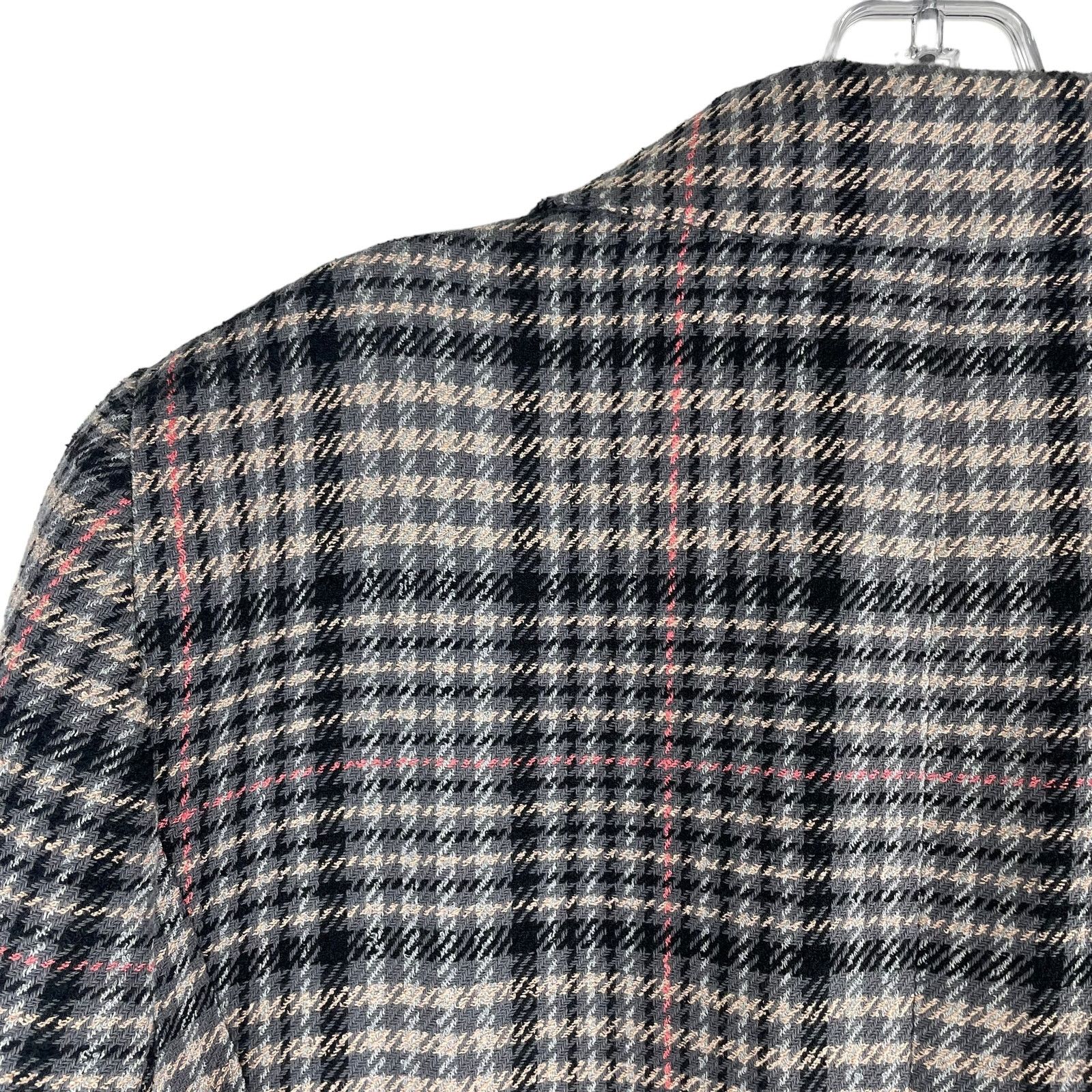 Other Talbots Double Breasted Bradwell Plaid Blazer Jacket Gray 16 Size XXL / US 16-18 / IT 52-54 - 11 Thumbnail