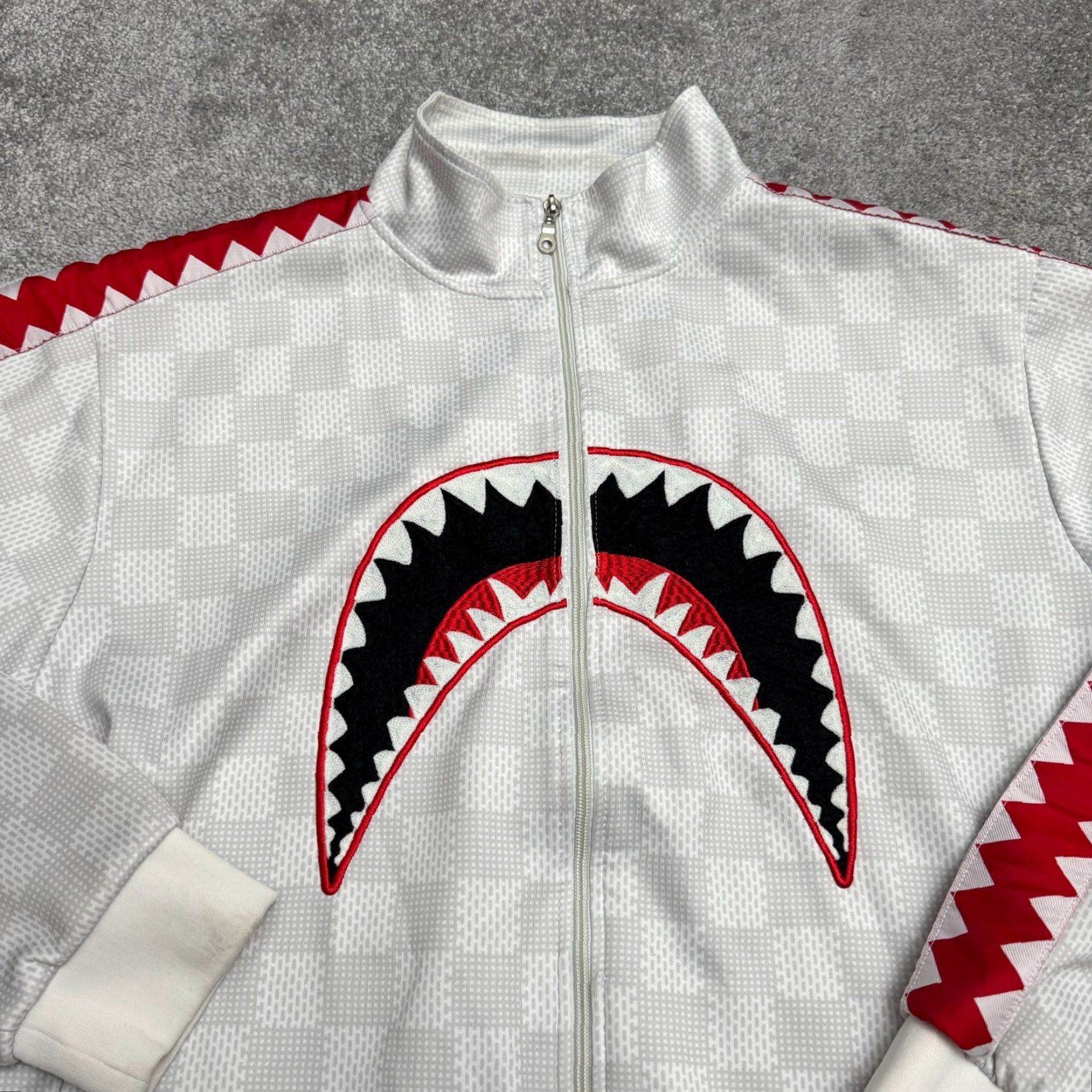 Hudson Hudson Full Zip Track Jacket Mens 3XL White Checkered Outerwear Athletic Sports Athleisure Jacket Mens 3XL White Check Pattern Size US XXL / EU 58 / 5 - 3 Thumbnail