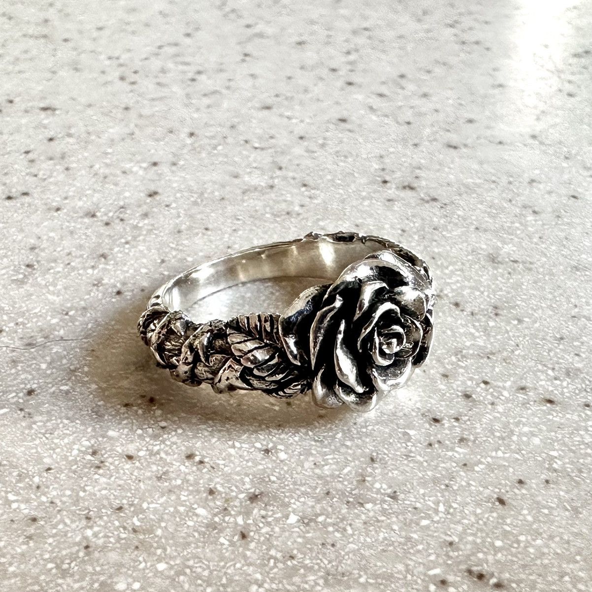 Vintage Clocks and Colours “All Apologies” Sterling Silver Rose Ring