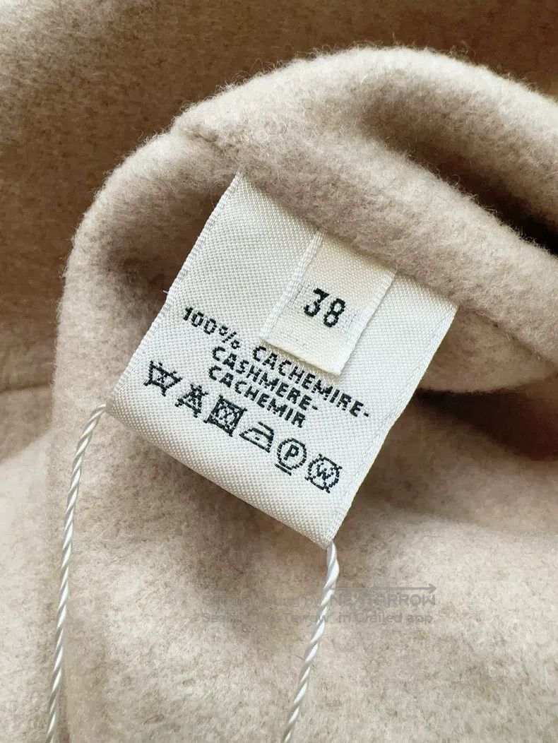 Hermes Hermes Oatmeal Cashmere A-Line Double Breasted Lapel Coat Size XS / US 0-2 / IT 36-38 - 6 Thumbnail