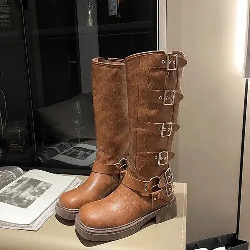 Japanese Brand × Vintage Women’s Biker Boots Gothic Medium Heel Motorcycle style Size US 8 / IT 38 - 1 Thumbnail