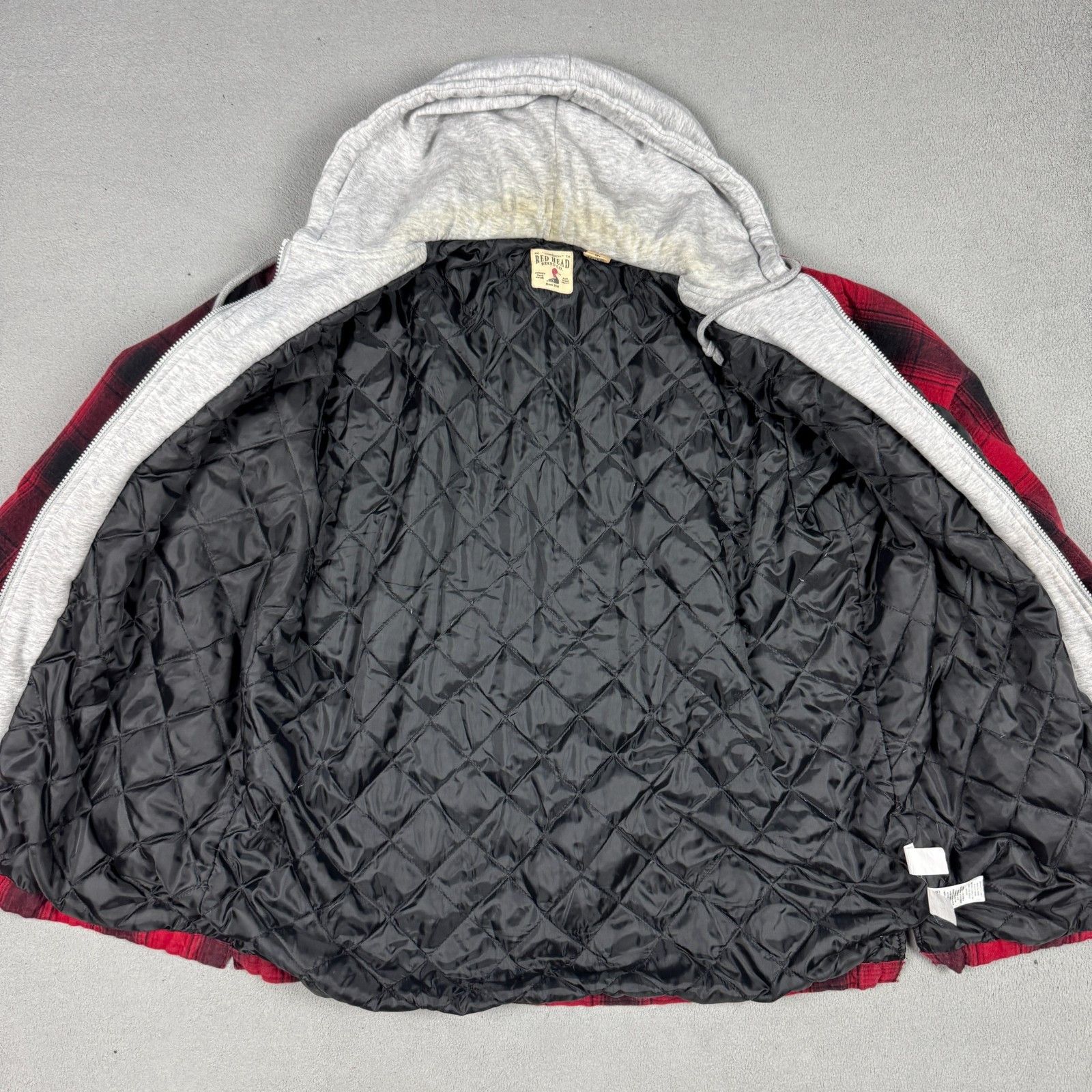 Vintage Vintage Red Head Hooded Flannel Shacket Buffalo Plaid XL Size US XL / EU 56 / 4 - 3 Thumbnail