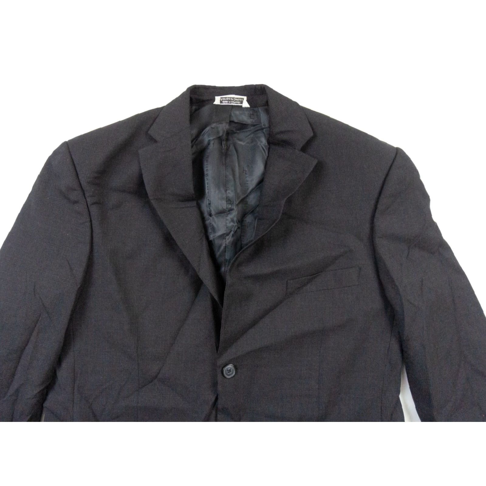 Vintage Jhane Barnes Men's Blazer 40 Regular Black Wool Sport Coat Size 40R - 2 Thumbnail