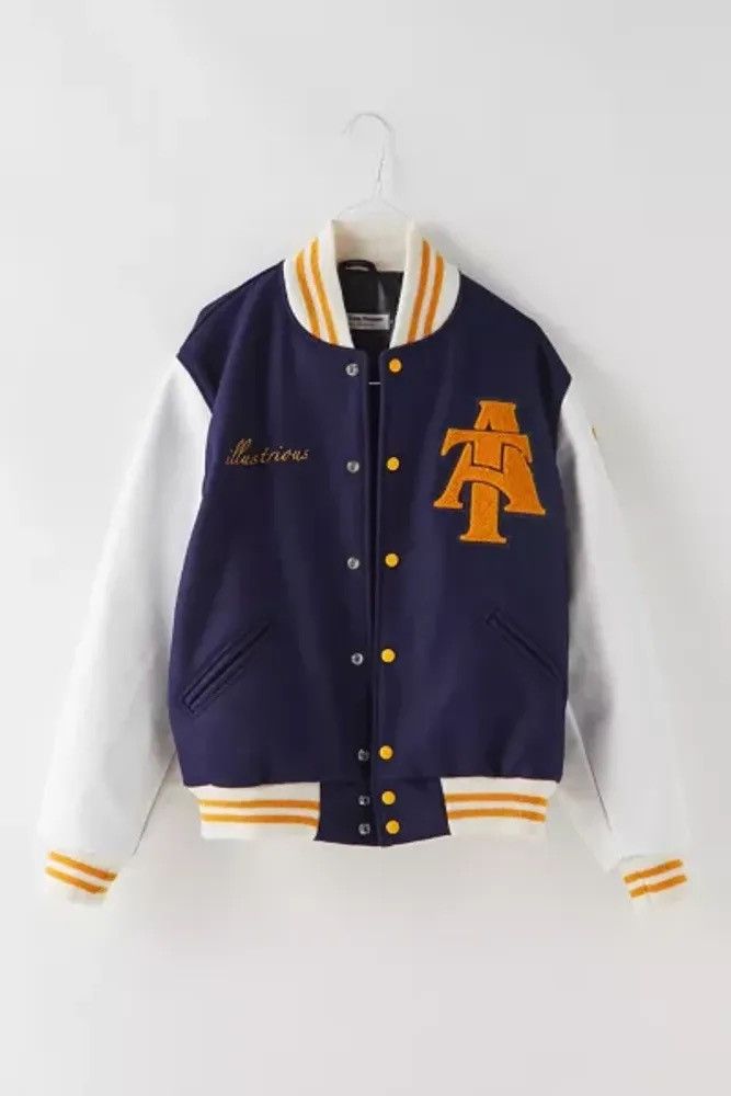 image of Ebbets Field Flannels Nc A&t Varsity Jacket in Blue, Men's (Size Medium)
