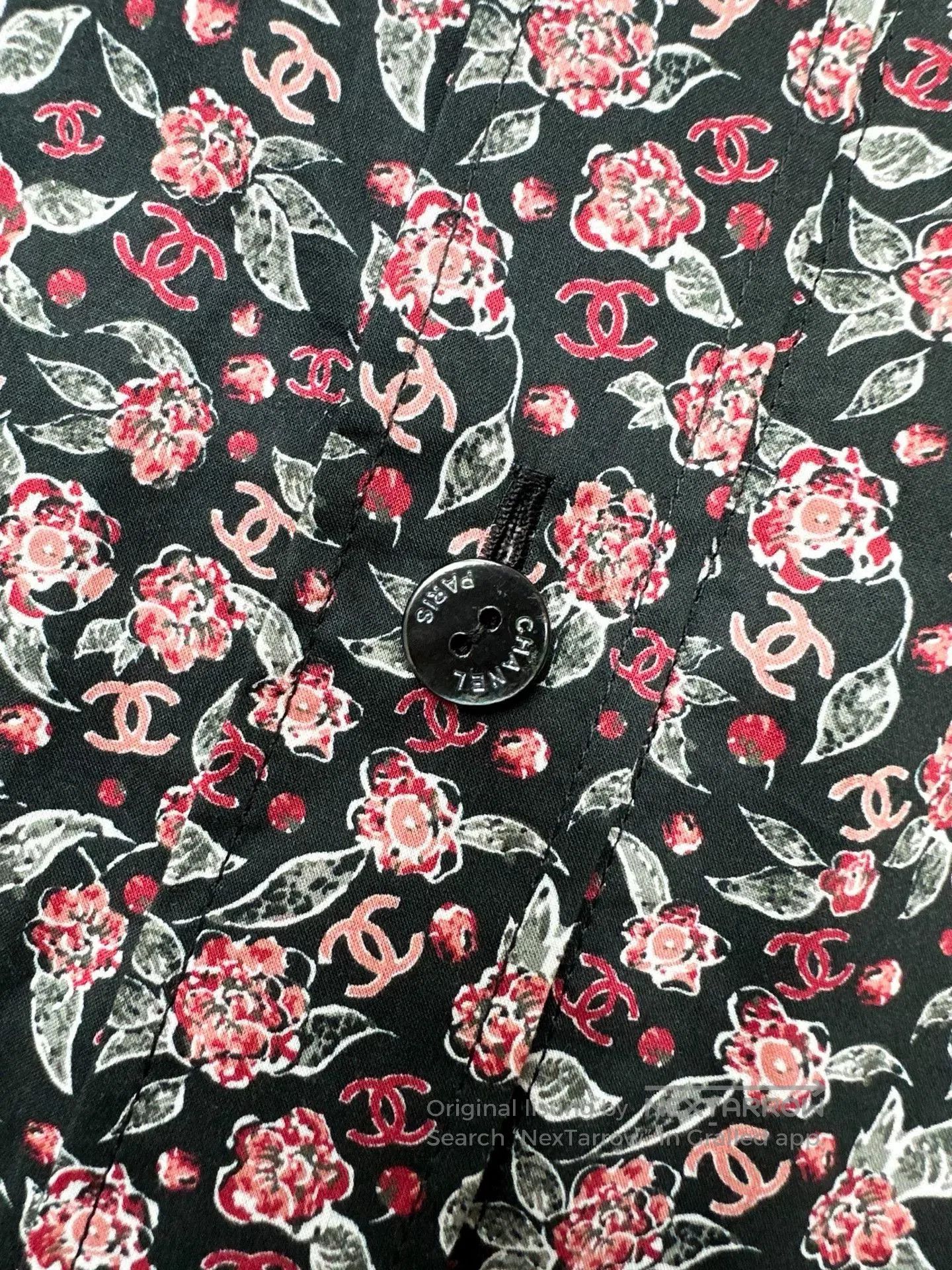 Chanel Chanel 24B Floral CC Collar Shirt. Size US M / EU 48-50 / 2 - 5 Thumbnail