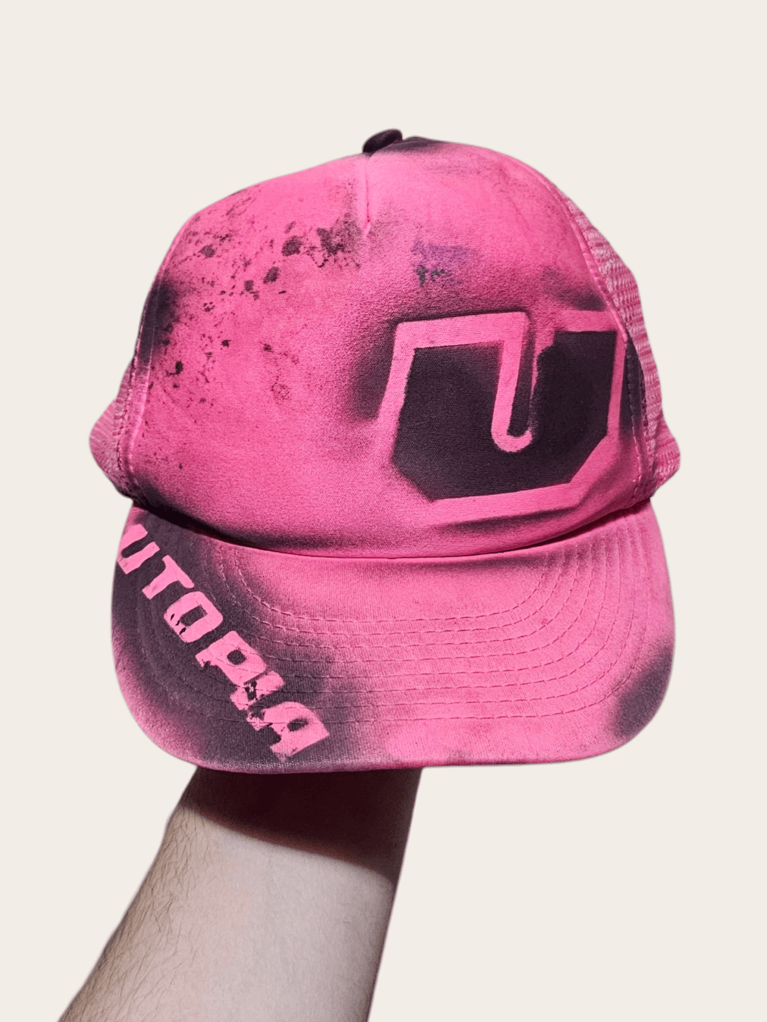 Vintage Utopia Pink Graffiti Hat Size ONE SIZE - 1 Thumbnail