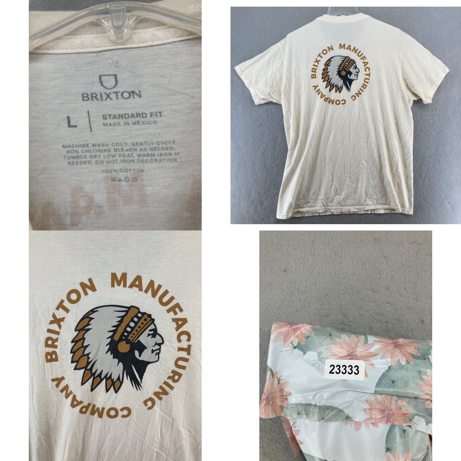 J Brand Brixon TShirt Mens Large Ivory Graphic Print Crew Neck City Classic Manufacturing Promo Shirt Adults Men Size US L / EU 52-54 / 3 - 8 Thumbnail