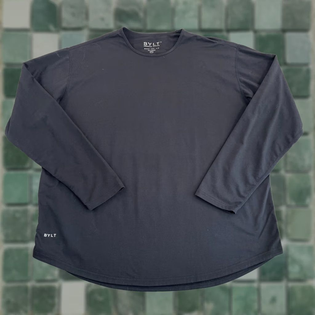 Vintage BYLT Drop Cut T-Shirt Men 2XL Black Stretch Athleisure Gym Training Long Sleeve Shirt Size US XXL / EU 58 / 5 - 1 Thumbnail