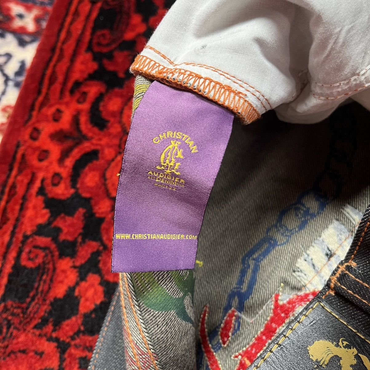 Ed Hardy Christian Audigier Denim Y2K Streetwear Shorts Skull Roses Size US 34 / EU 50 - 14 Thumbnail