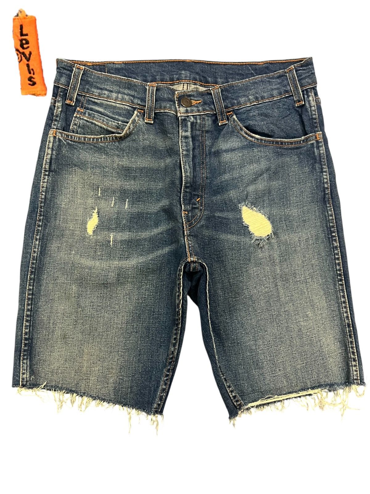 Levi's Vintage Y2K Levis 505 C Orange Tab Distress Jean Shorts Size 31" - 1 Thumbnail